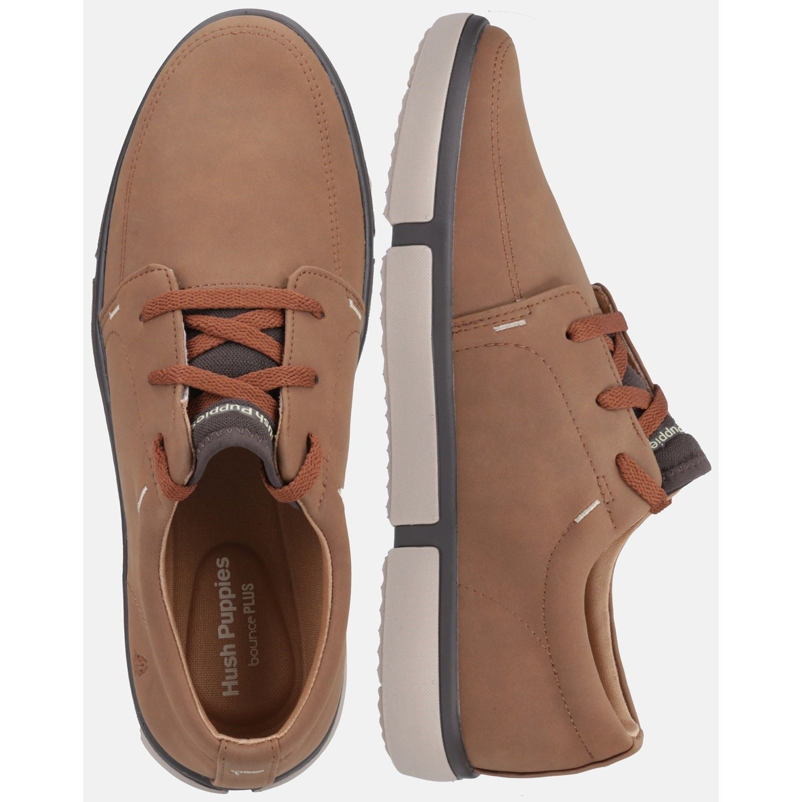 Hush Puppies Briggs Baskets Homme En Cuir Cognac
