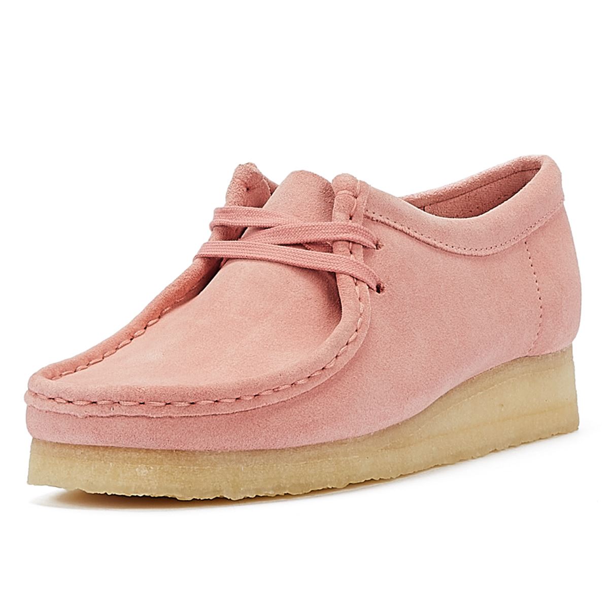 Clarks Originals Wallabee Chaussures En Daim Rose Poudré Pour Femmes