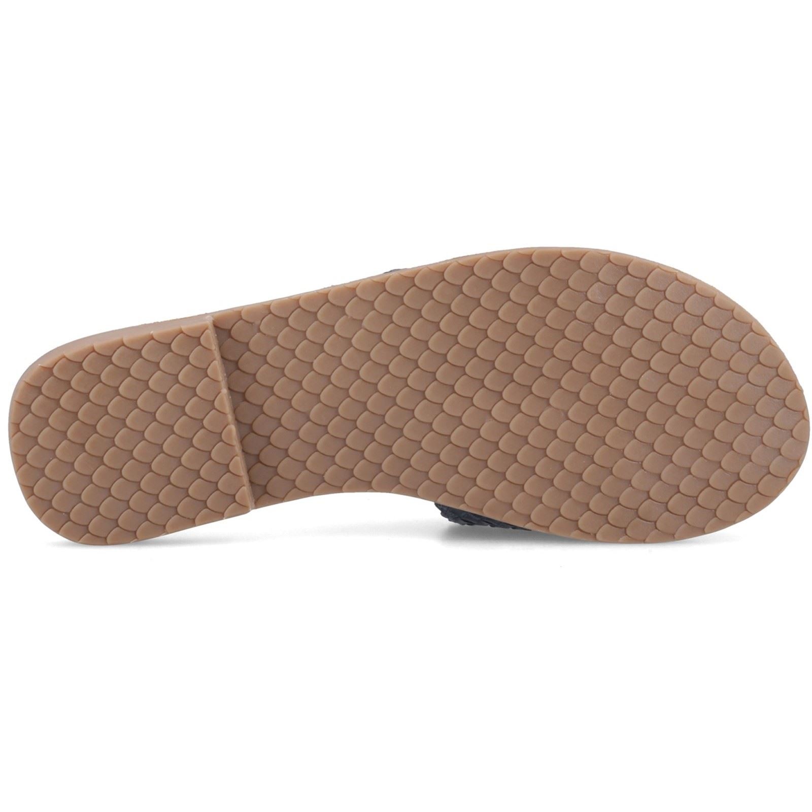 Hush Puppies Hetty Slide Sandales En Cuir Femme Navy Ajustées