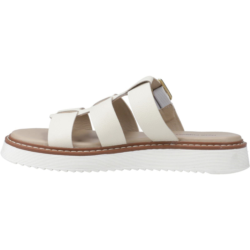 Hush Puppies Celeste Slide Sandales En Cuir Pour Femmes De Couleur Crème