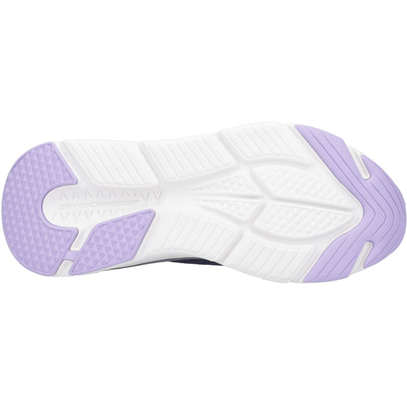 Skechers Max Cushioning Smooth Baskets Femme En Toile Bleu Marine/Lavande