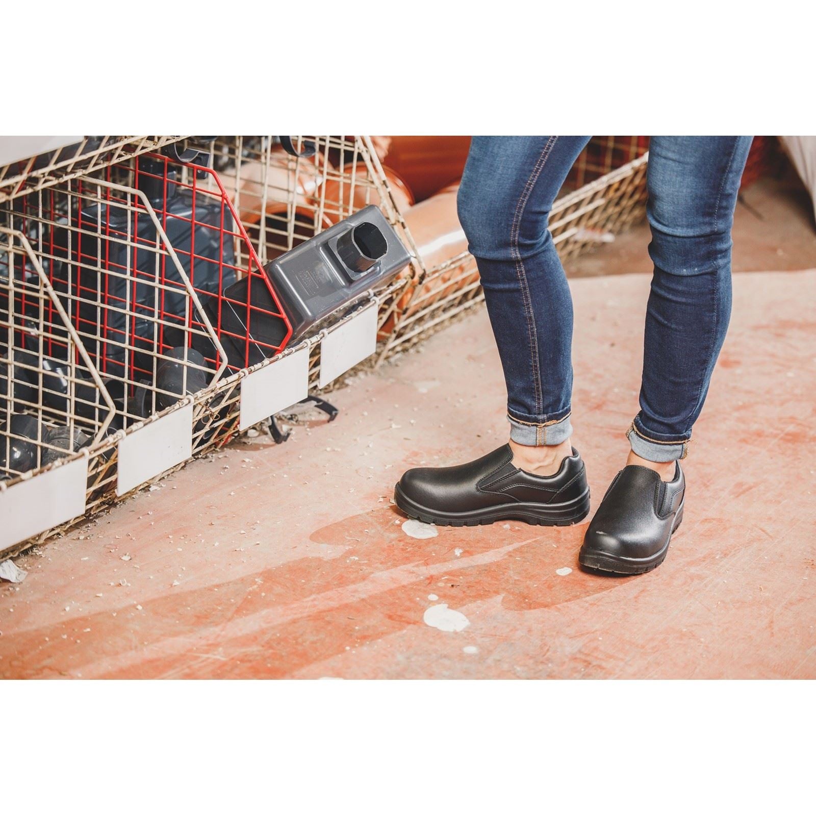 Amblers Safety  Chaussures De Sécurité Noires En Cuir Pour Femmes As716C