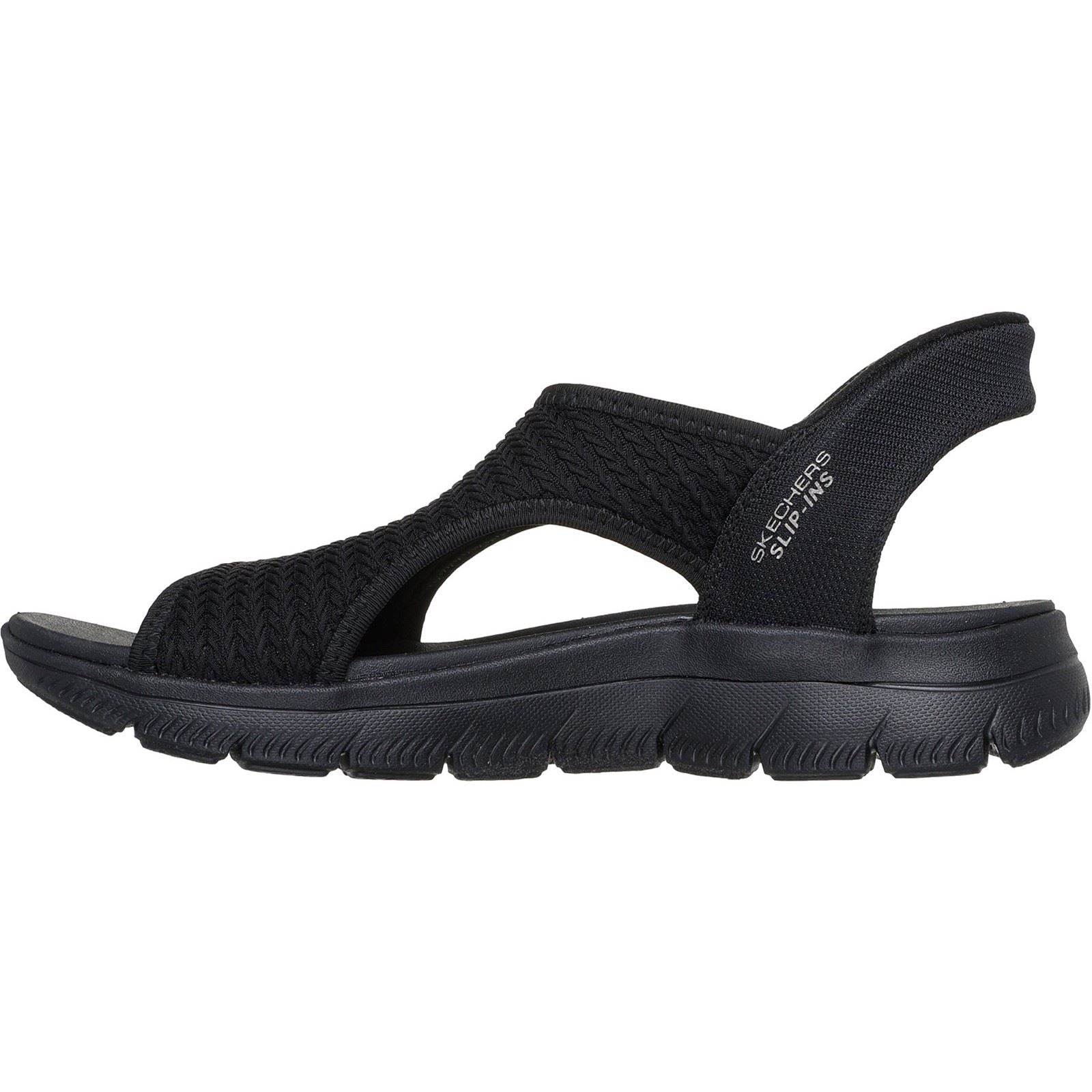Skechers Summits Sweetly Evolved Sandales Noires Pour Femme En Textile