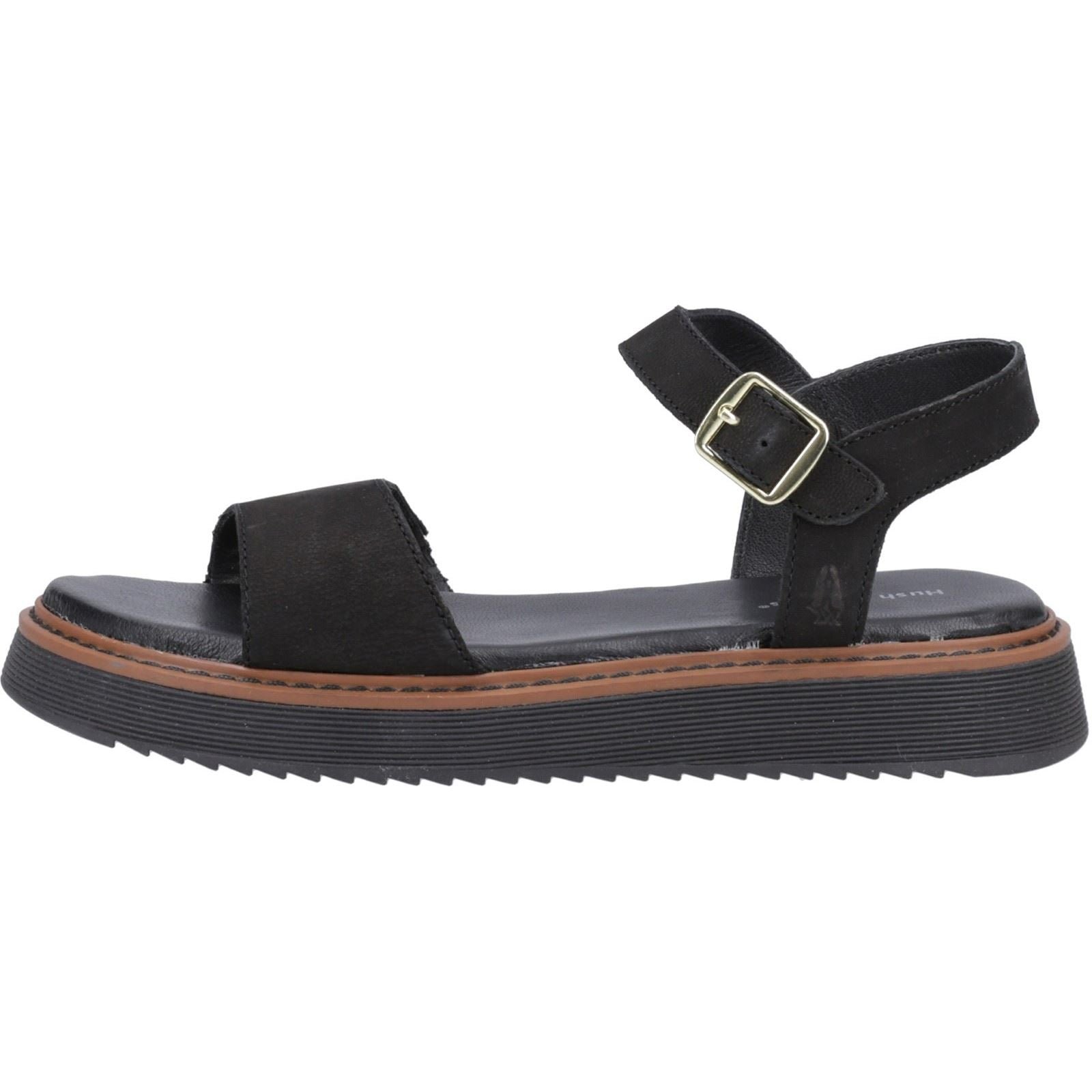 Hush Puppies Cassie Sandales Noires Pour Femmes En Nubuck
