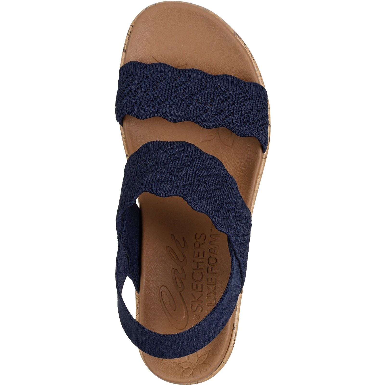 Skechers Beverlee Timeless Touch Sandales Pour Femmes En Toile Bleu Marine