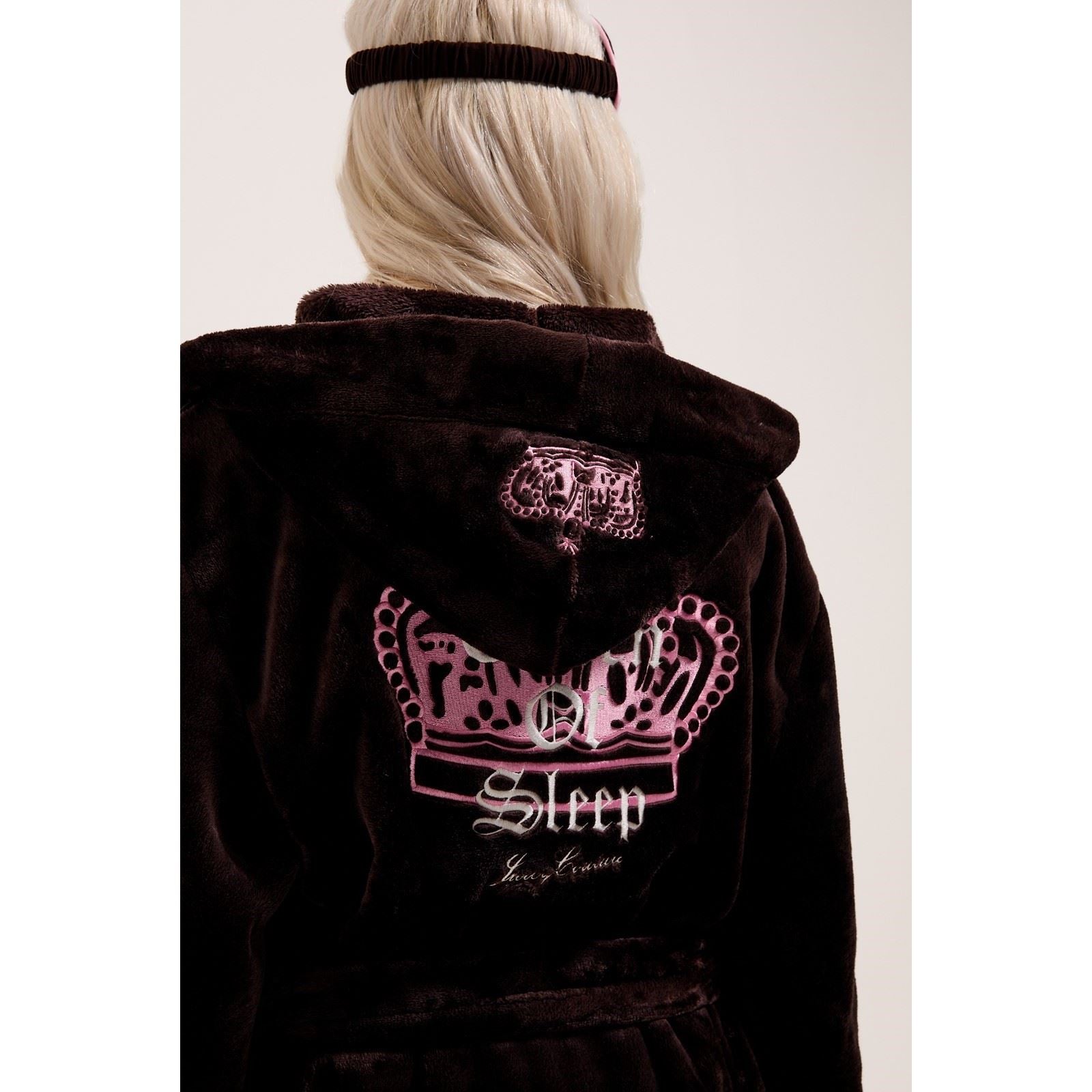 Juicy Couture Crown Robe De Détente En Polyester Pour Femmes, Couleur Marron