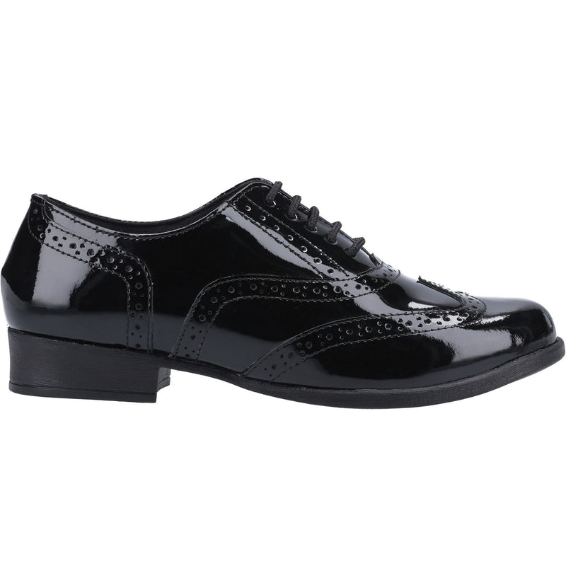 Hush Puppies Kada Chaussures Noires Pour Jeunes En Cuir Vernies