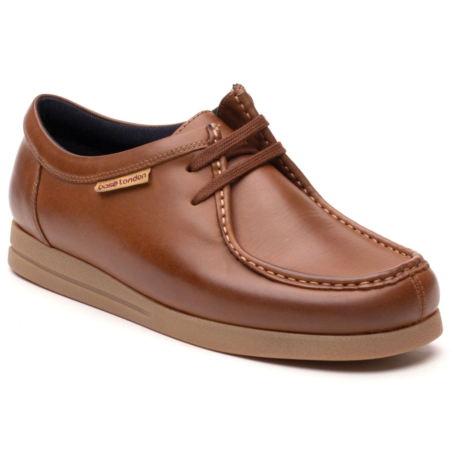 Base London Koko Chaussures Moccasins En Cuir Pour Hommes Tan
