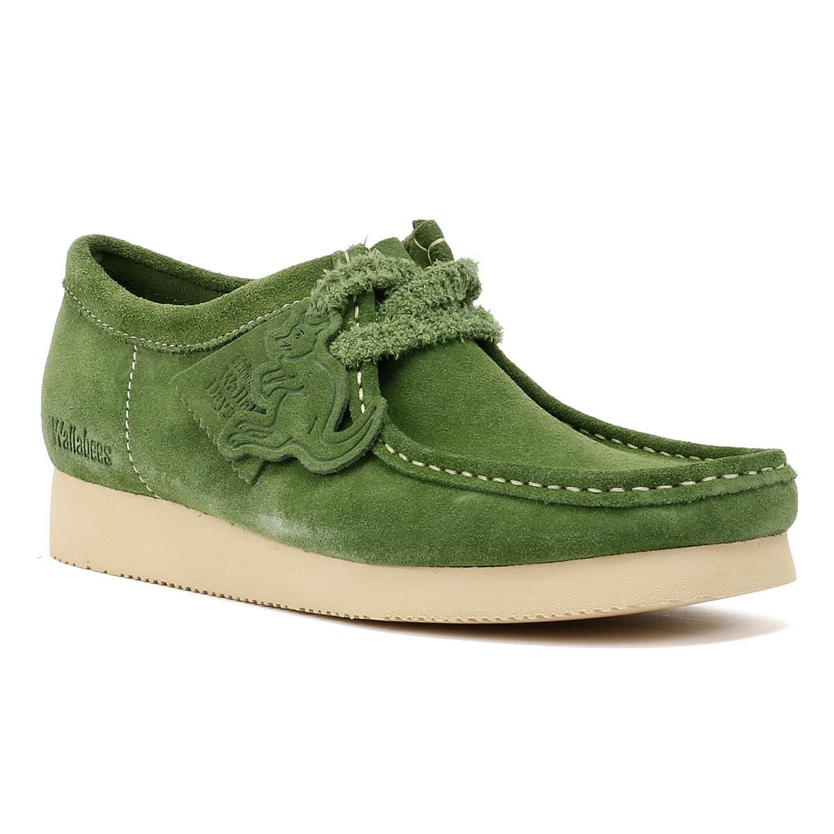 Clarks Originals Wallabee Day Chaussures À Lacets Vertes Pour Hommes En Daim