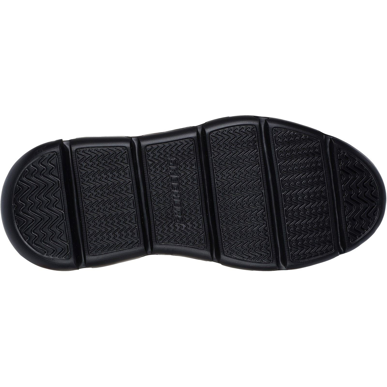 Skechers Garza Sully Chaussures En Cuir Noir À Lacets Pour Hommes