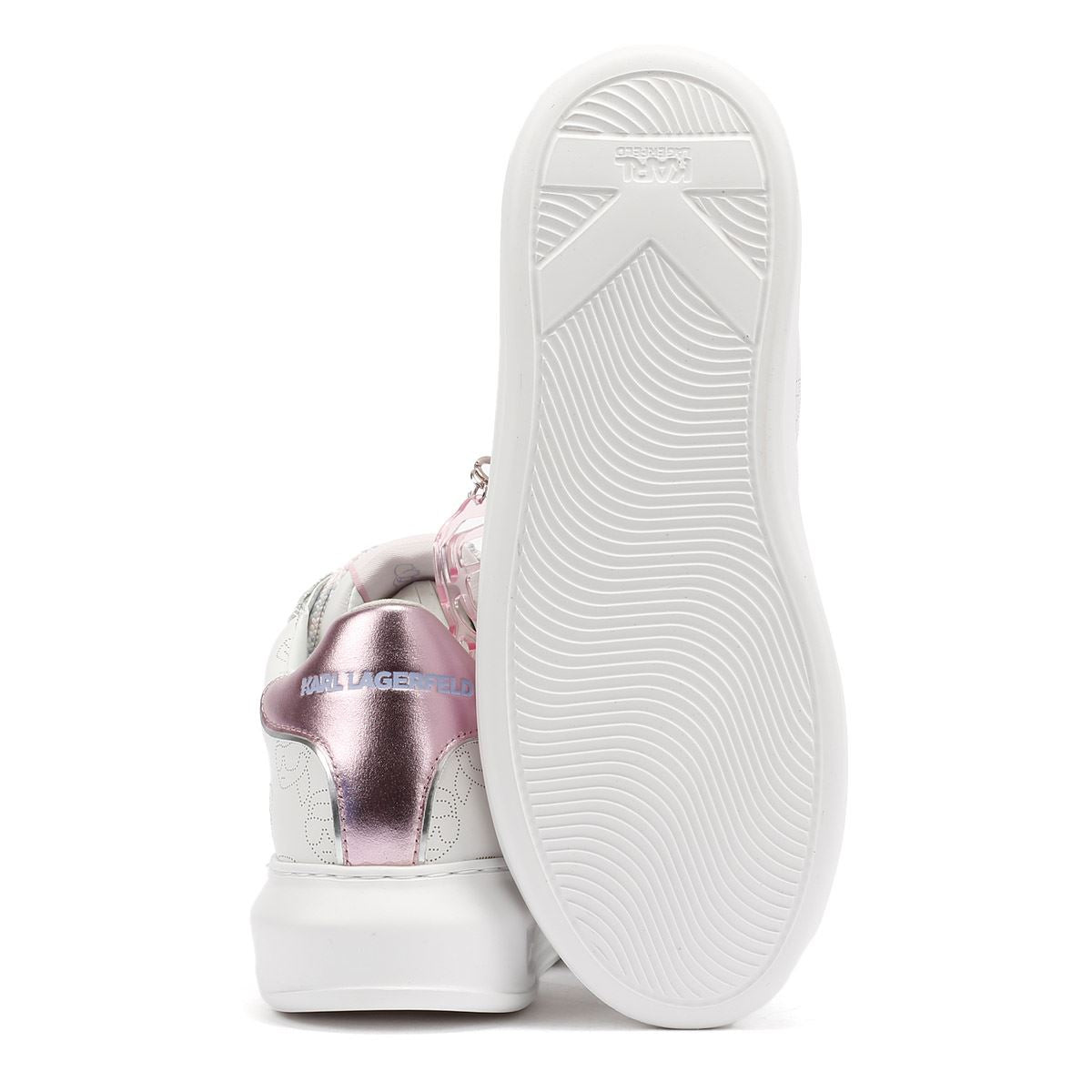 Karl Lagerfeld Kapri NFT Plexi Pendant Baskets Blanches En Cuir Pour Femmes