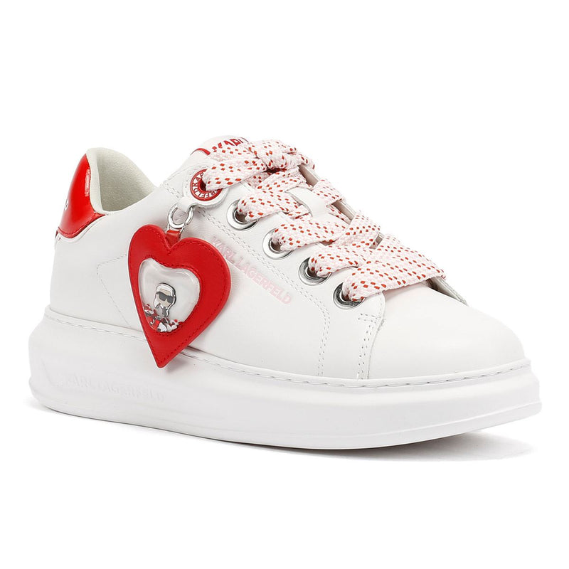 Karl Lagerfeld Kapri Valentine Pendant Baskets Blanches En Cuir Pour Femmes