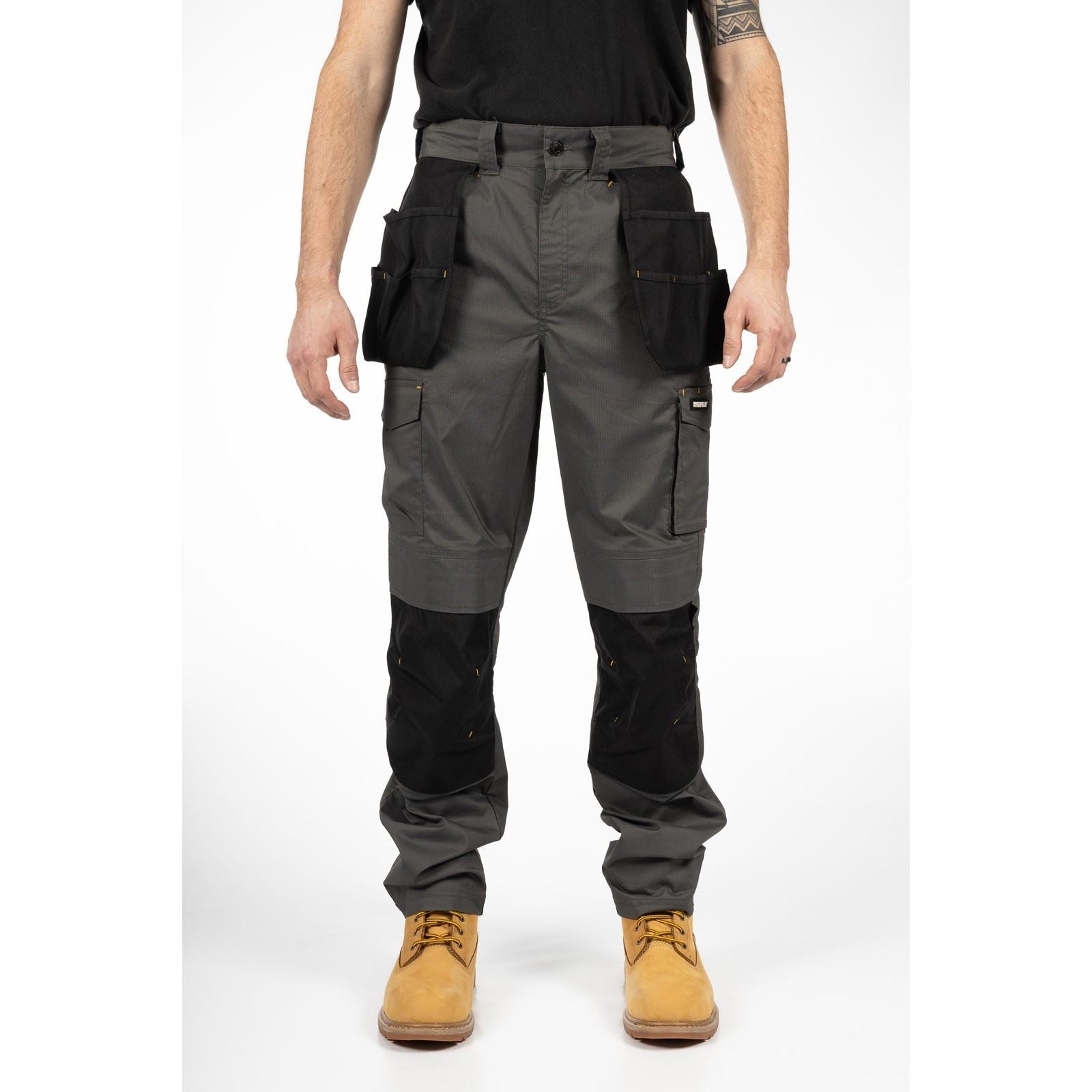 Caterpillar Nexus Holster Stretch Pocket Pantalon En Coton Pour Hommes Gris De Plein Air