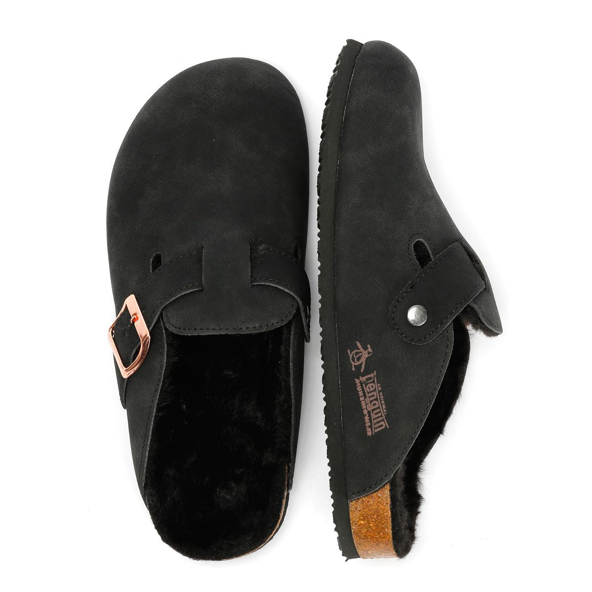 Penguin Poppy Fur Mules Noir Femme Suede