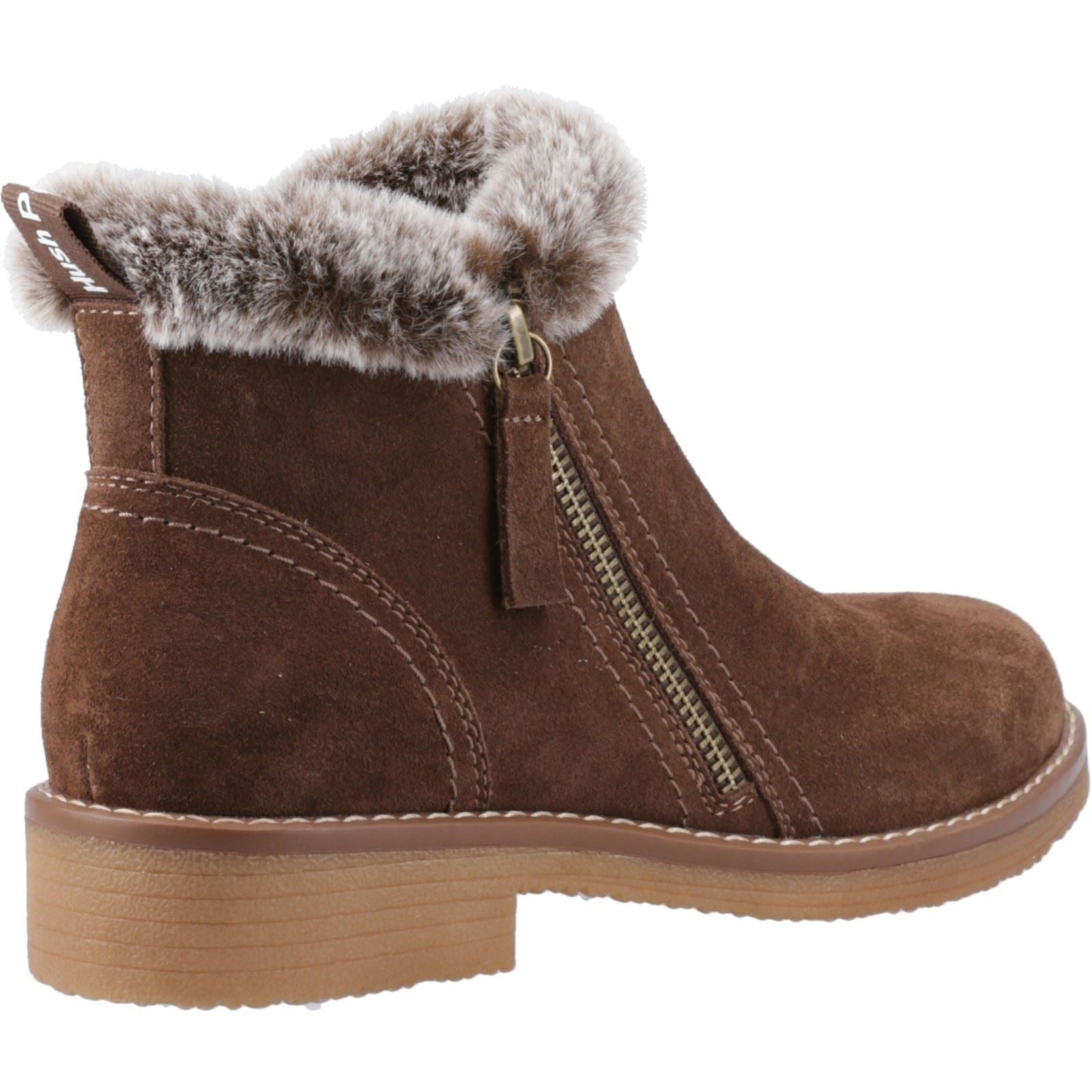 Hush Puppies Marnie Bottes À La Cheville Pour Femmes En Daim De Couleur Chocolat.
