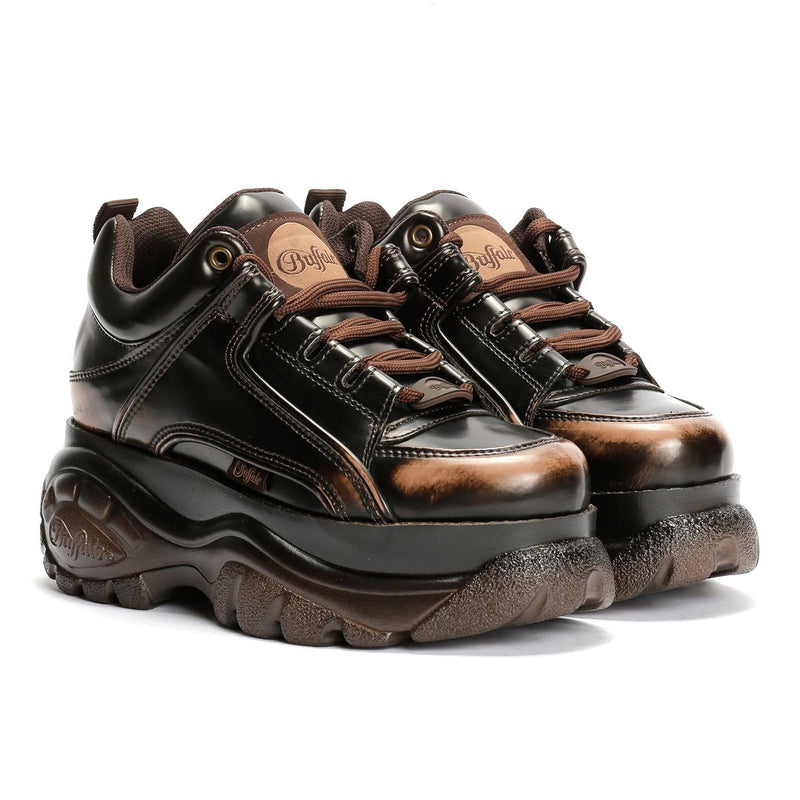 Buffalo 1339-14 Baskets Pour Femmes En Cuir Marron