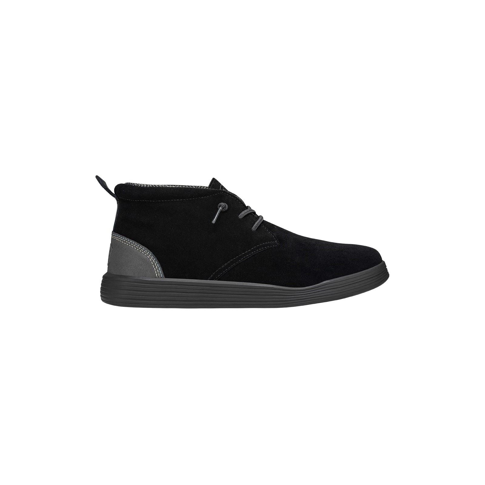 HEYDUDE Jo Bottes Noires En Daim Pour Homme