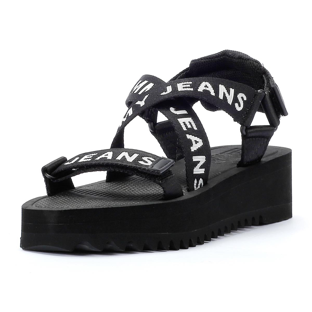 Tommy Hilfiger Flatform Sandales Noires Pour Femmes
