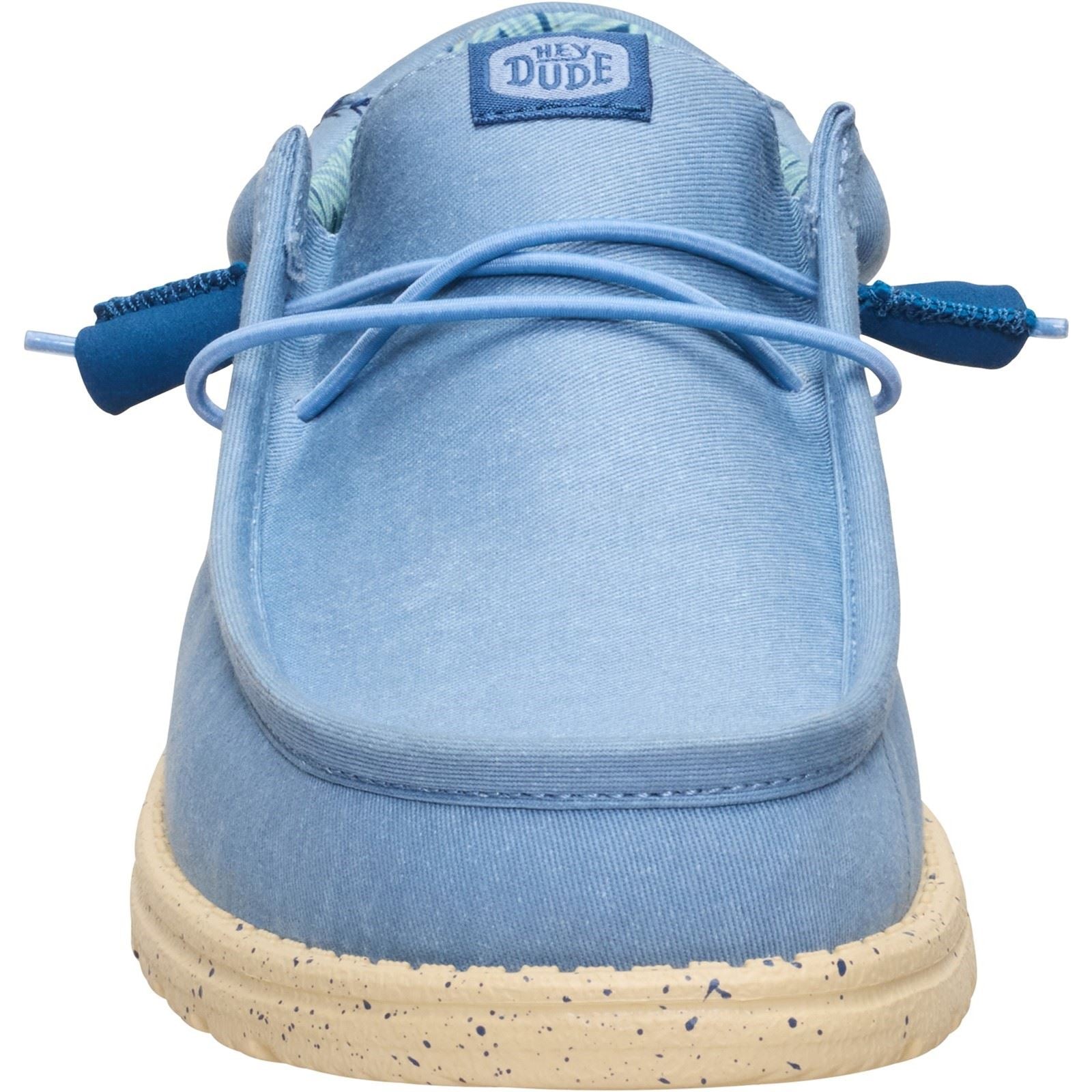 HEYDUDE Wally Stretch Canvas Mocassins En Denim Délavé/Tan Boulder Pour Hommes