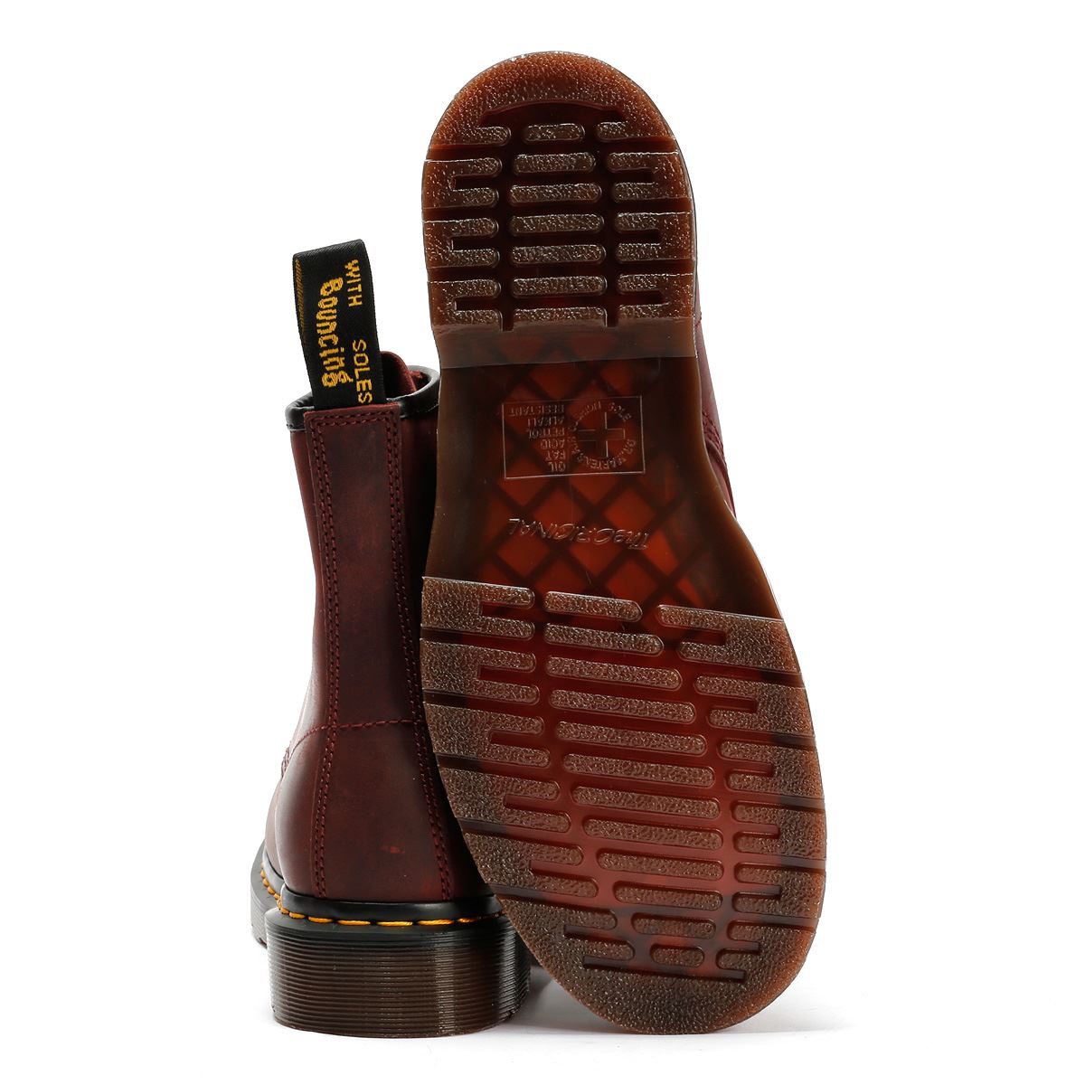 Dr. Martens 1460 Crazy Horse Bottes Rouges En Cuir