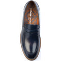 Base London Sid Mocassins En Cuir Pour Hommes Bleu Marine