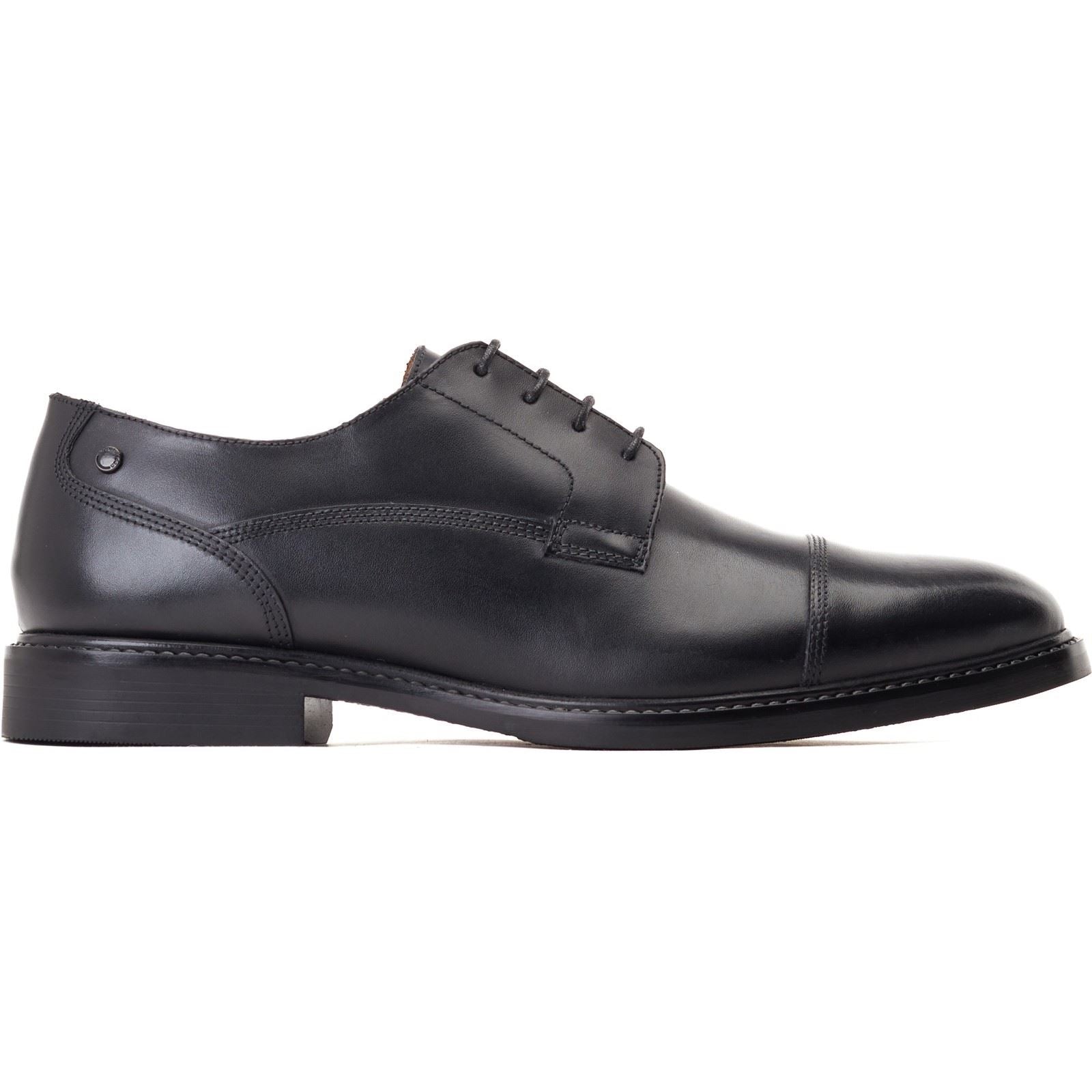 Base London Magnus Chaussures Oxford Noires En Cuir Pour Hommes