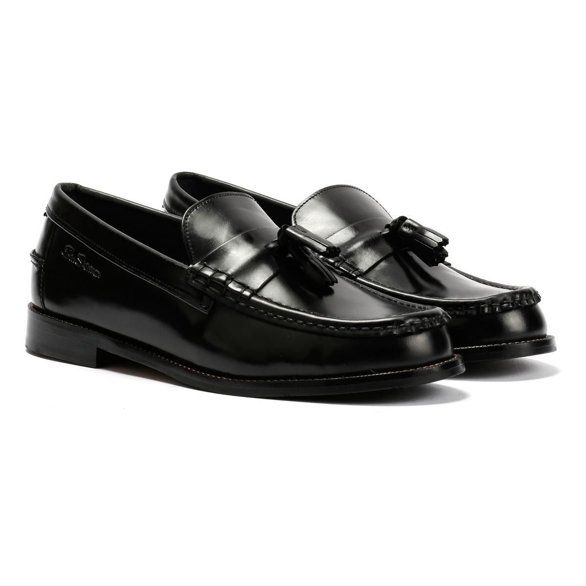 Ben Sherman Sid Mocassins Noirs En Cuir Pour Hommes