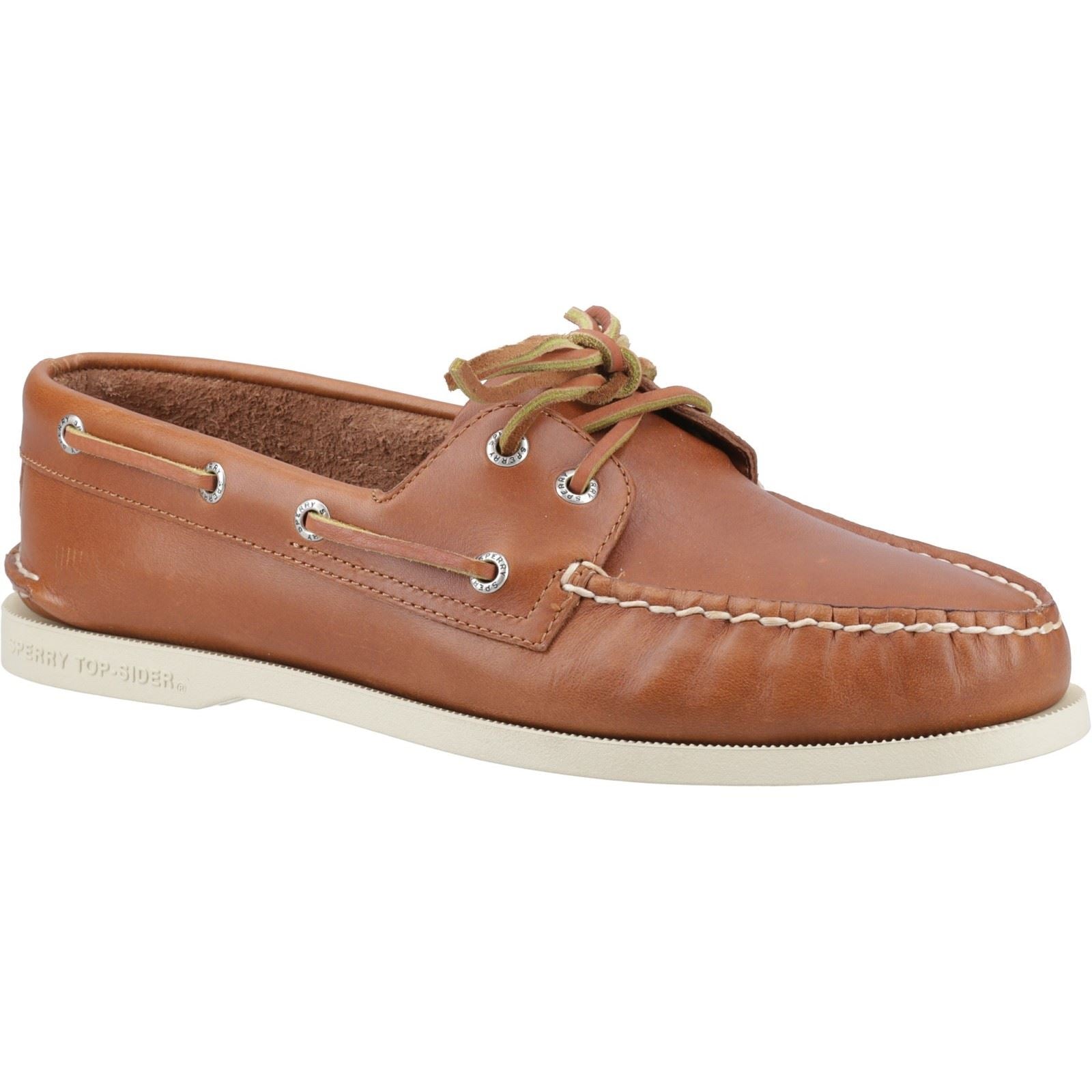 Sperry Authentic 2 Eye Chaussures Bateau En Cuir Pour Hommes Couleur Tan