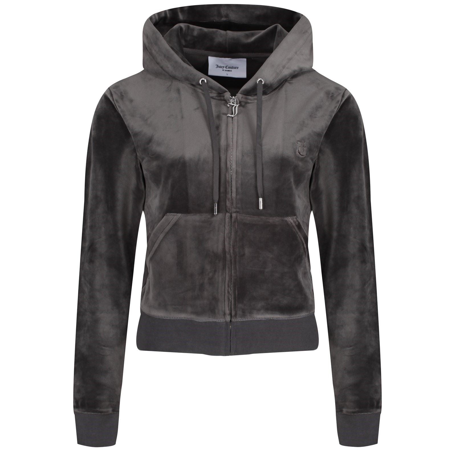 Juicy Couture Robertson Classic Jacket Sweat À Capuche Gris En Polyester Pour Femmes