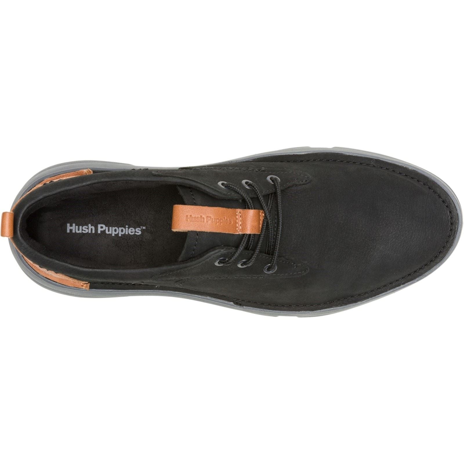 Hush Puppies Baylor Chaussures À Lacets Noires/Noires Pour Hommes En Cuir