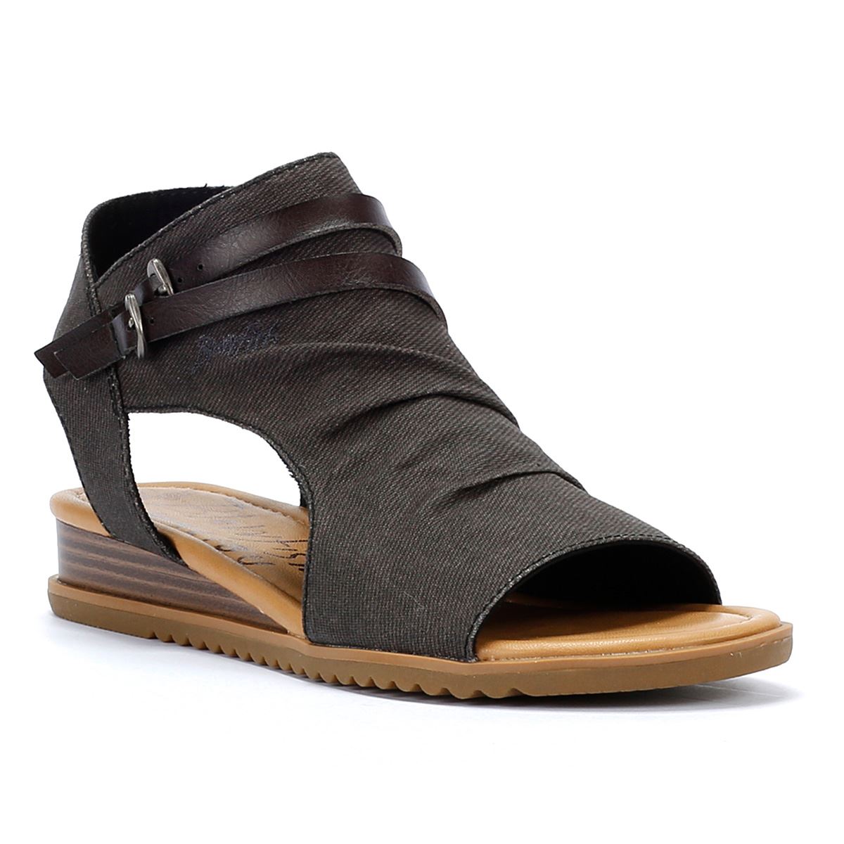 Blowfish Malibu Butterfly Denim Sandales En Denim Noir Pour Femmes
