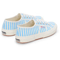Superga 2750 Stripes Print Chaussures De Sport Femmes En Coton Blanc Cassé/Bleu Azur