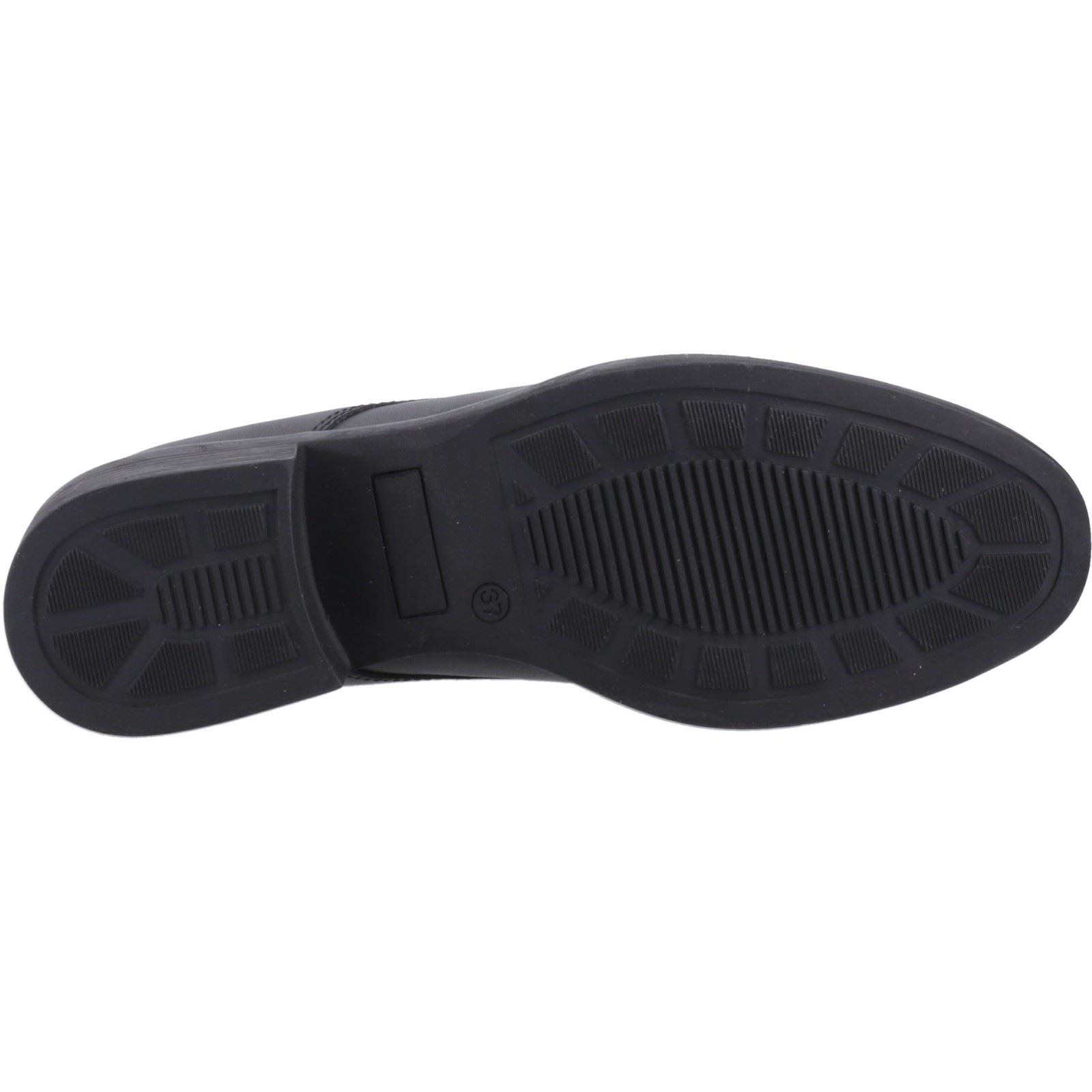 Hush Puppies Anastasia Senior Chaussures À Lacets Noires En Cuir Pour Filles