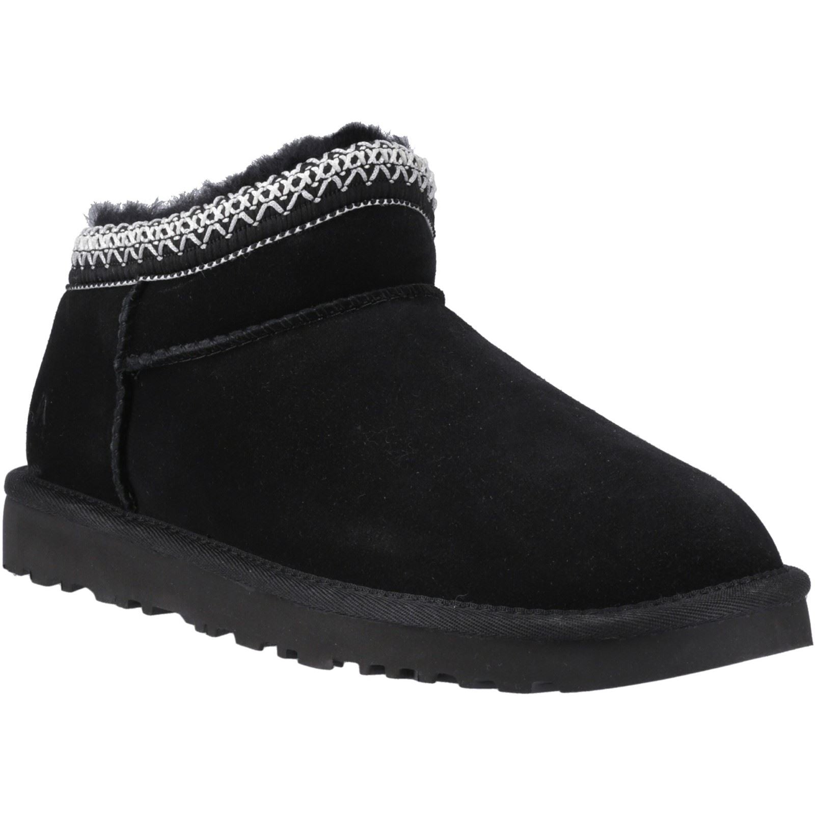 Hush Puppies Sloane Chaussons Noirs Pour Femmes En Suède