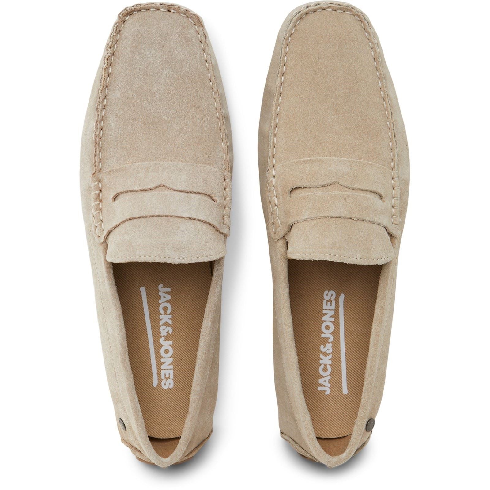 Jack & Jones Jensen Mocassins Pour Hommes Moonbeam En Daim Suédois