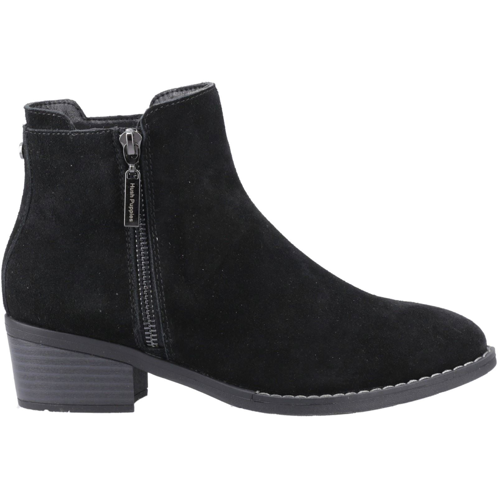 Hush Puppies Ingrid Femmes Suède Bottines Noires À Talons