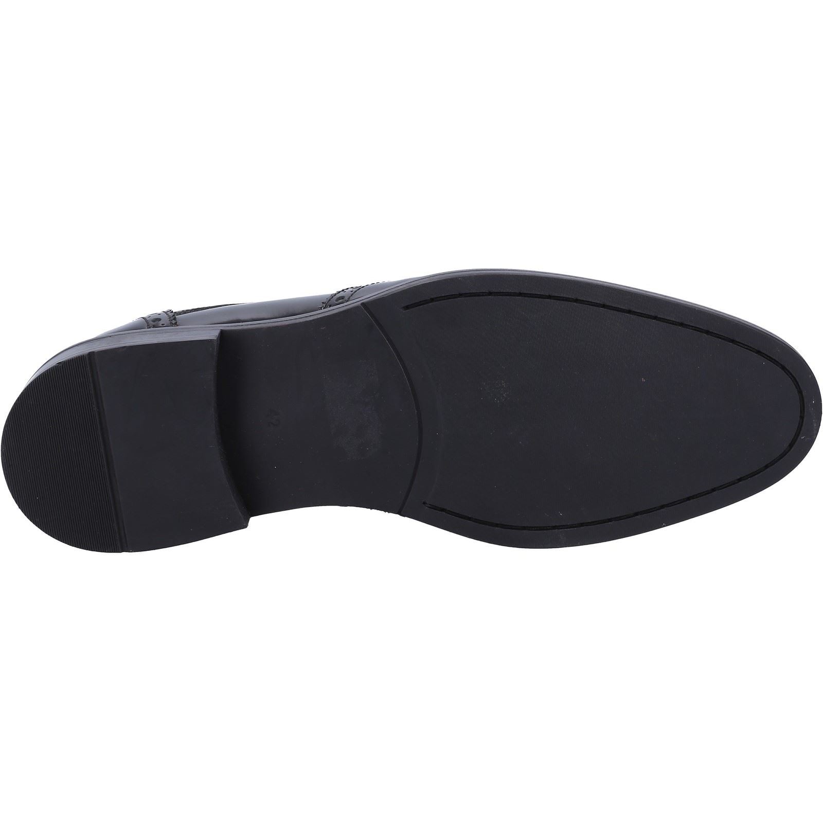 Hush Puppies Dustin Brogue Patent Chaussures Richelieu Noires En Cuir Verni Pour Hommes