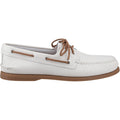 Sperry Authentic 2 Eye Chaussures Bateau Pour Hommes En Cuir Blanc/Gomme