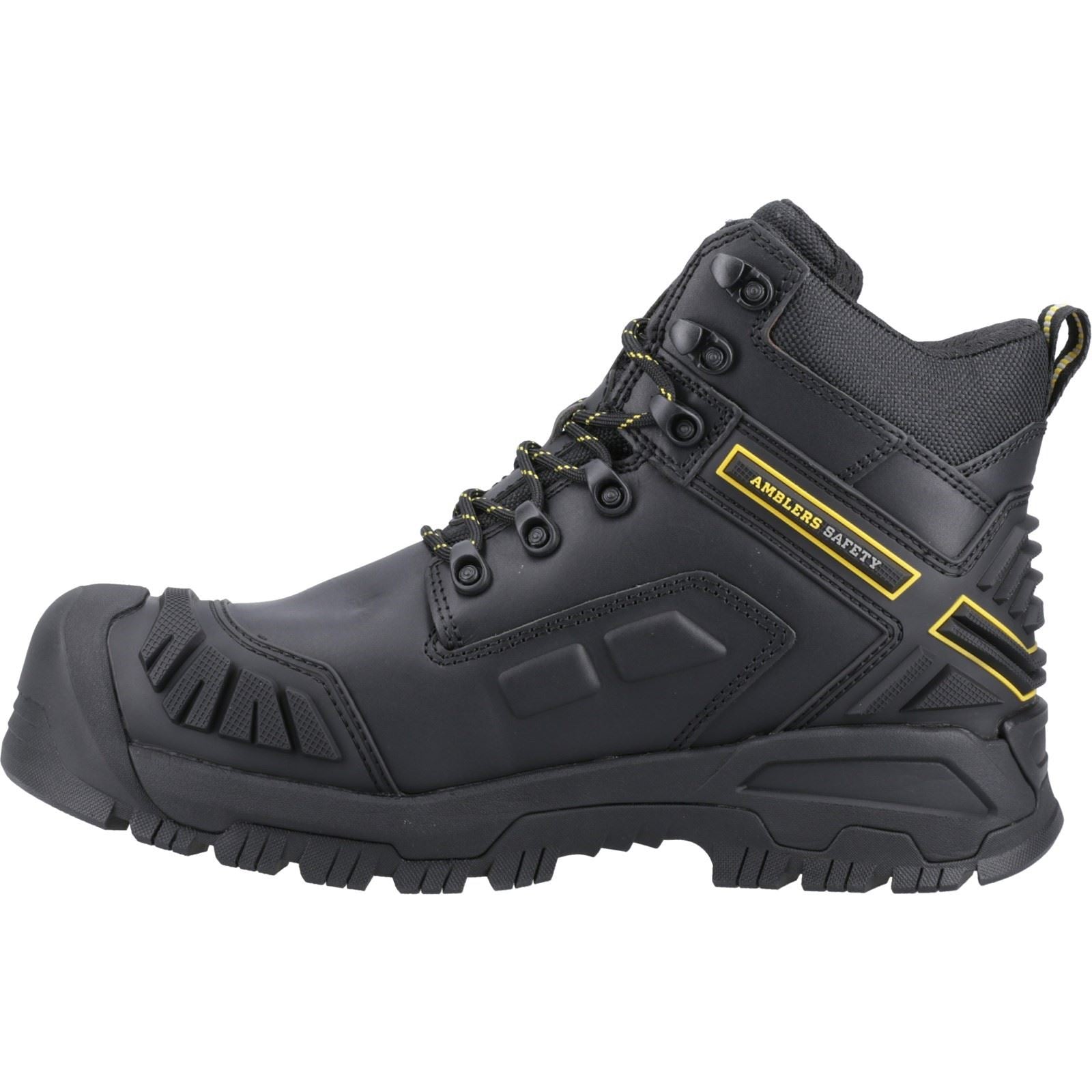 Amblers Safety Bottillons De Sécurité En Cuir Noir Flare