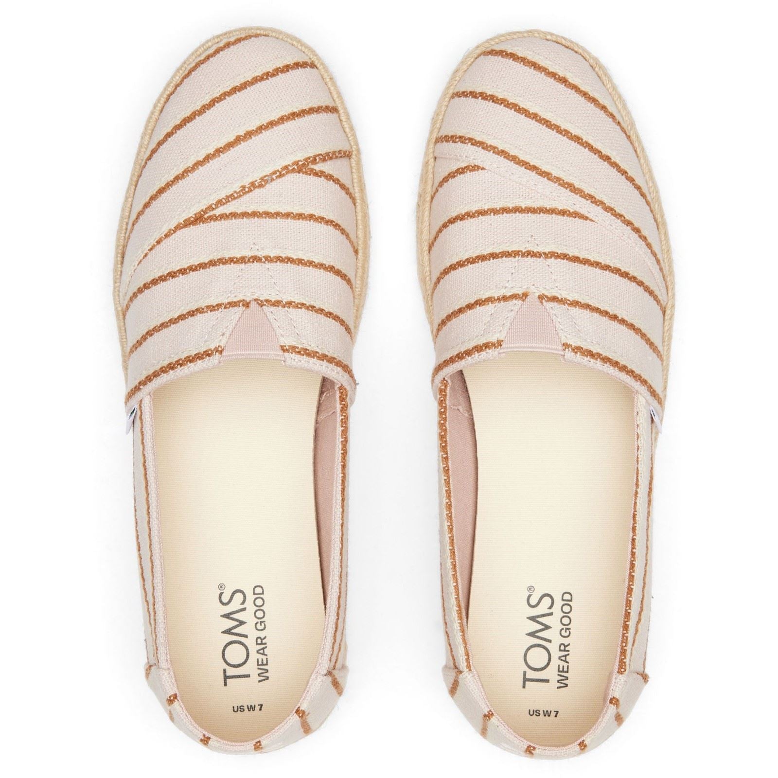 TOMS Alpargata Rope 2.0 Espadrilles En Ballet Rose Pour Femmes En Coton À Cent Pour Cent