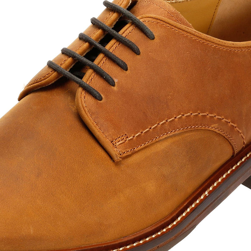 Chapman & Moore Plain Derby Country Chaussures En Cuir Pour Hommes Brunes À Lacets
