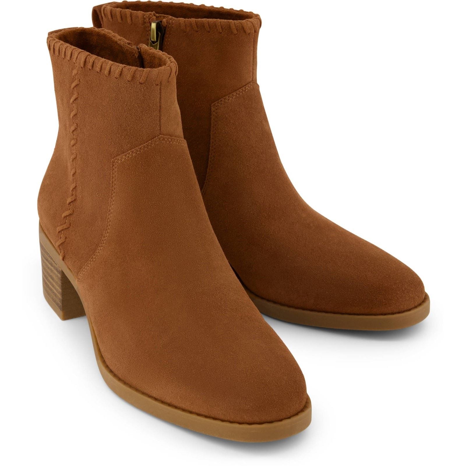 TOMS Delilah Heeled Bottines À Talons Tan Pour Femmes Suède