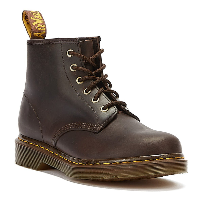 Dr. Martens 101 YS Crazy Horse Bottes marron foncé