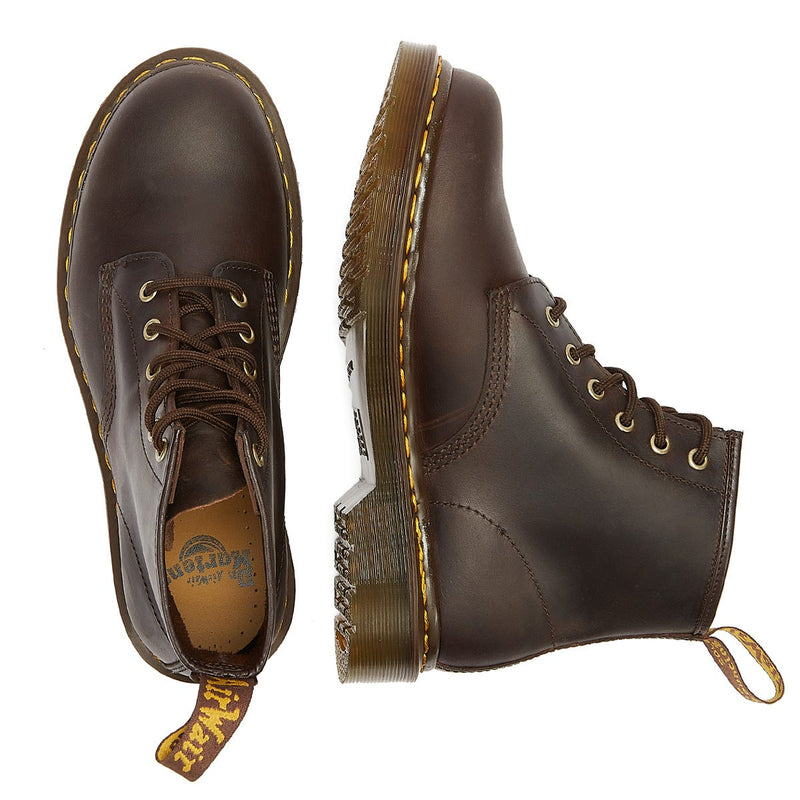 Dr. Martens 101 YS Crazy Horse Bottes marron foncé