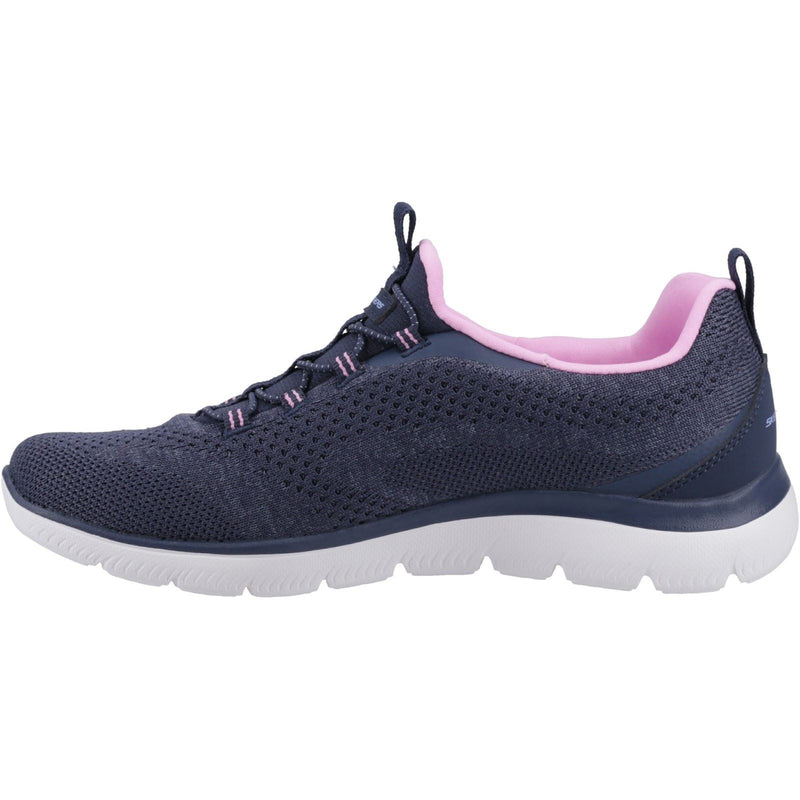 Skechers Summits New Nature Sneakers Femme En Textile Bleu Marine/Rose