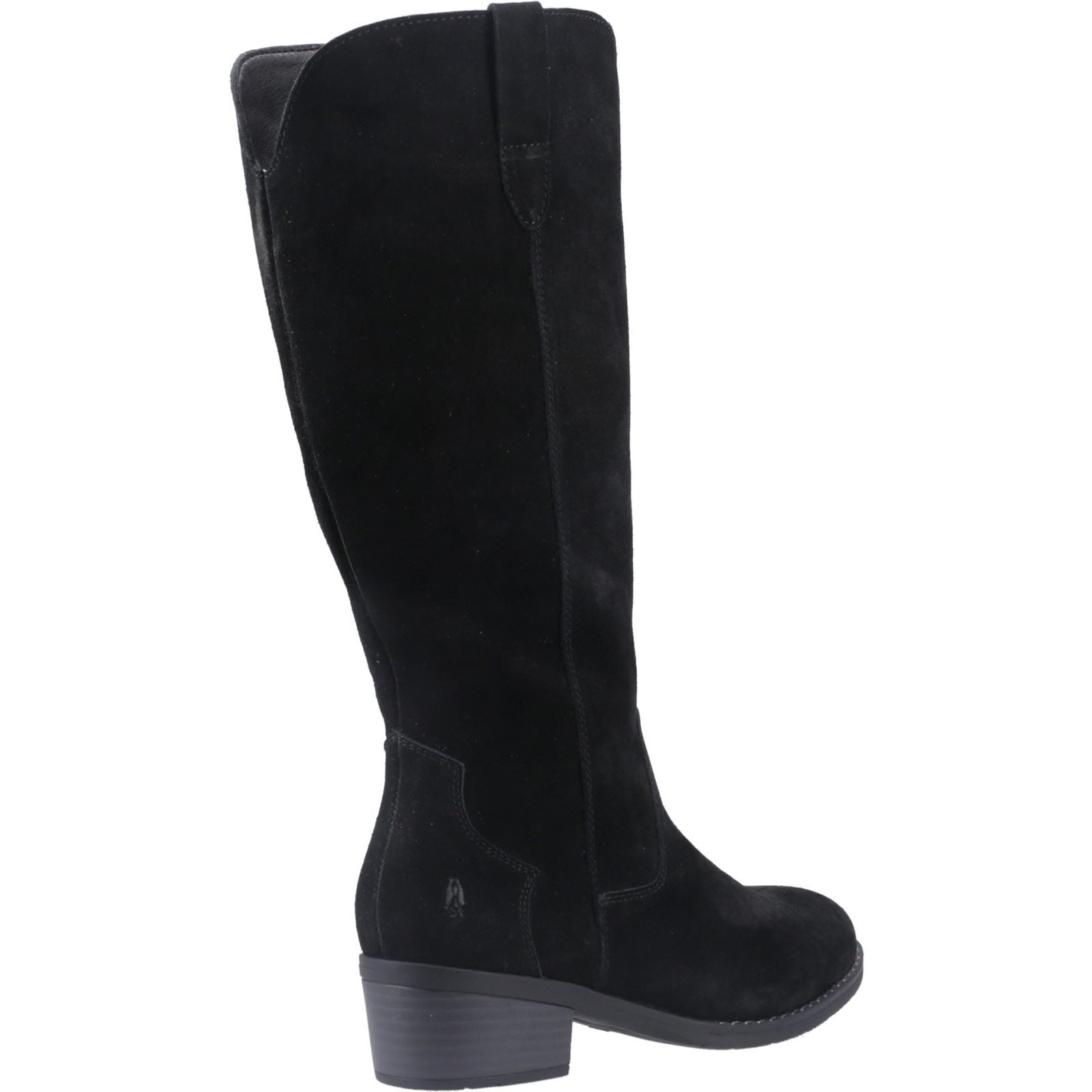 Hush Puppies Isabella Femmes Suédoises Bottes Noires À Talons Hauts Jusqu'aux Genoux