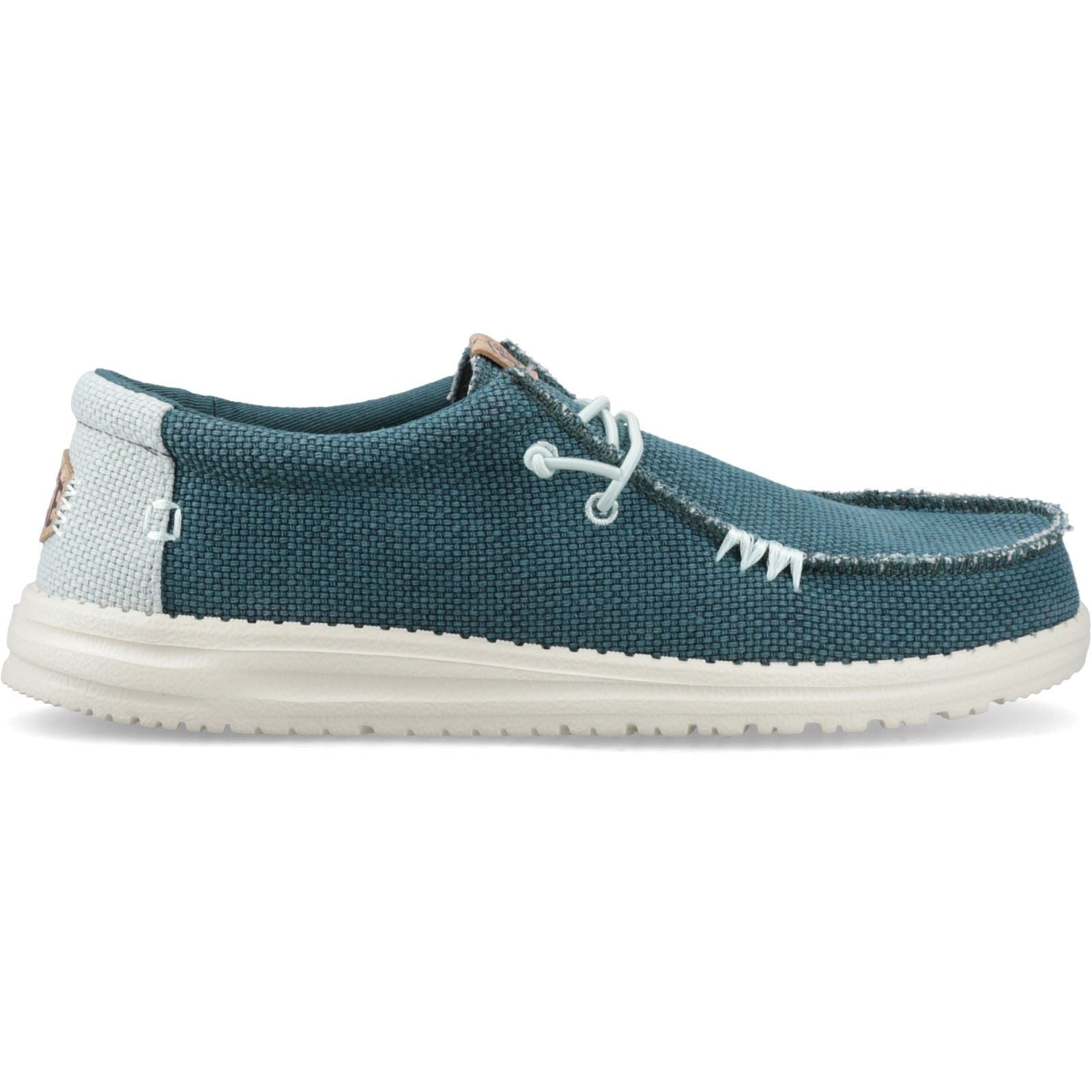 HEYDUDE Wally Braided Mocassins En Polyester Pour Hommes Vert Foncé/Gris Portuaire