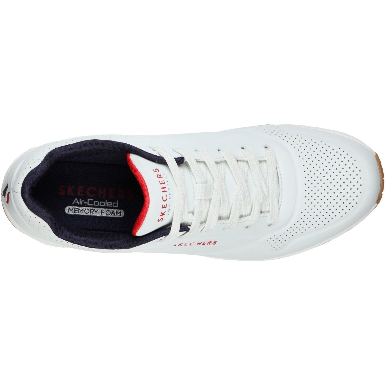 Skechers Uno Stand On Air Baskets Synthétiques Pour Homme Blanc/Marine/Rouge