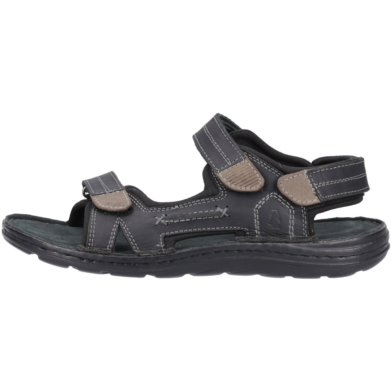 Hush Puppies Alistair Sandales Noires Pour Hommes En Cuir