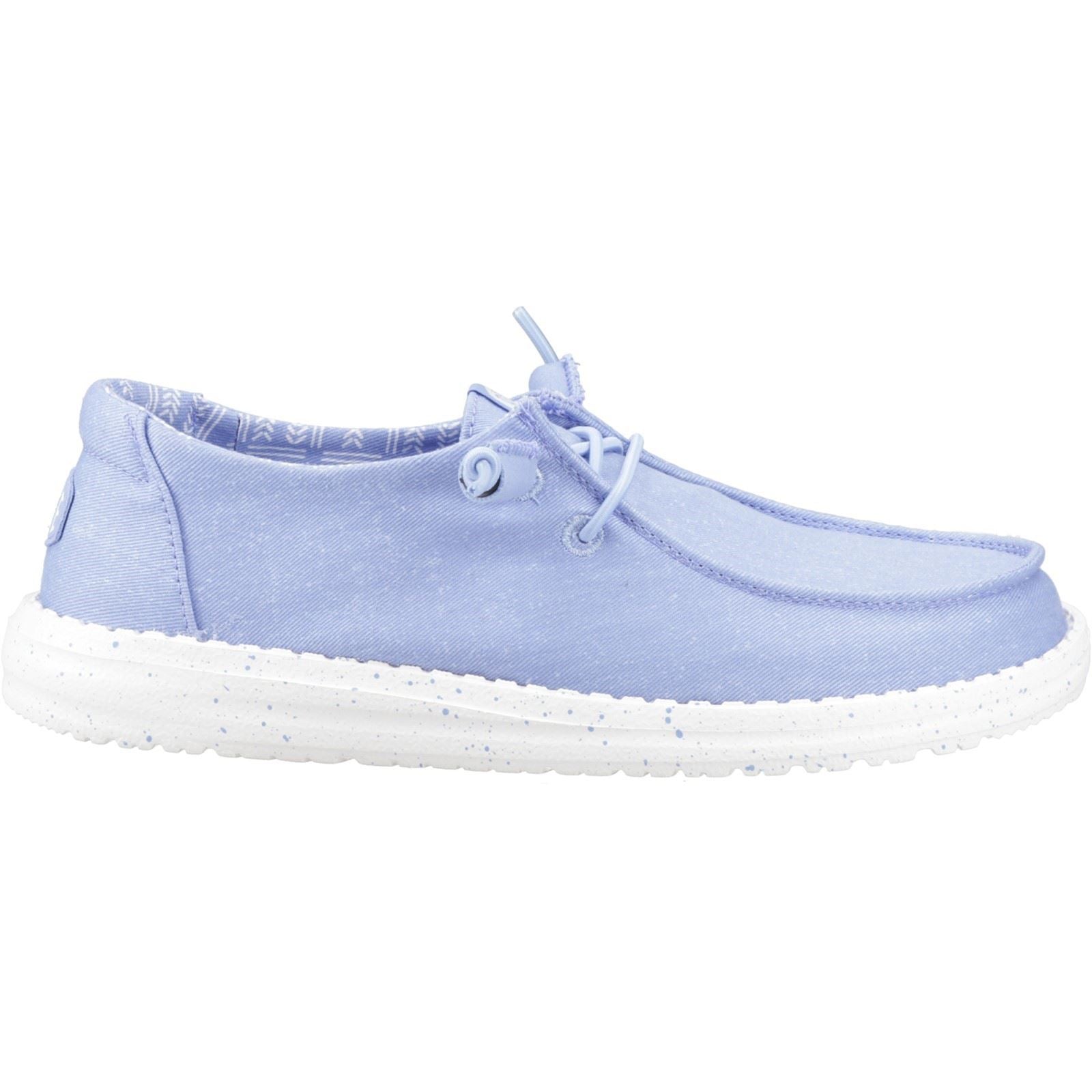HEYDUDE Wendy Stretch Canvas Mocassins En Textile Pour Femmes Bleu Hortensia